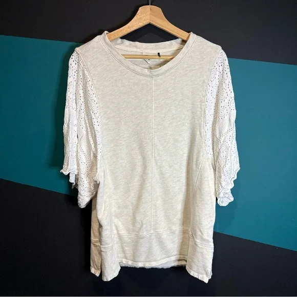 Anthropologie Akemi Kin Coro Dolman Crochet Knit Pullover Sweatshirt Large - Picture 3 of 13